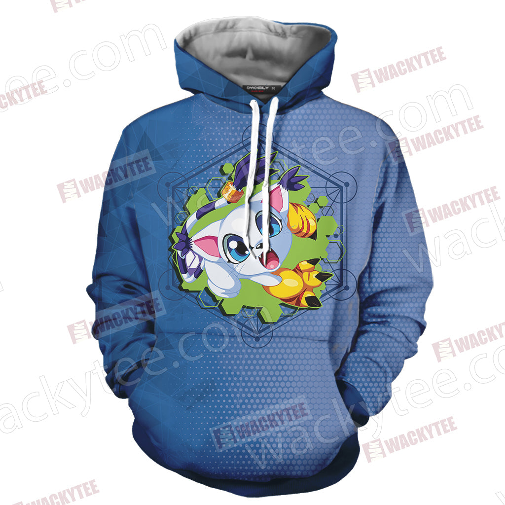Digimon Gatomon Chibi Unisex 3D T-shirt