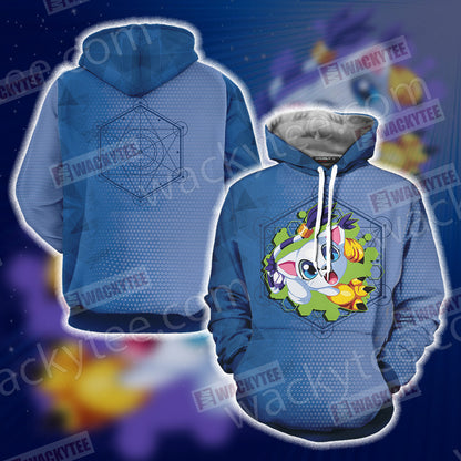 Digimon Gatomon Chibi Unisex 3D T-shirt Hoodie