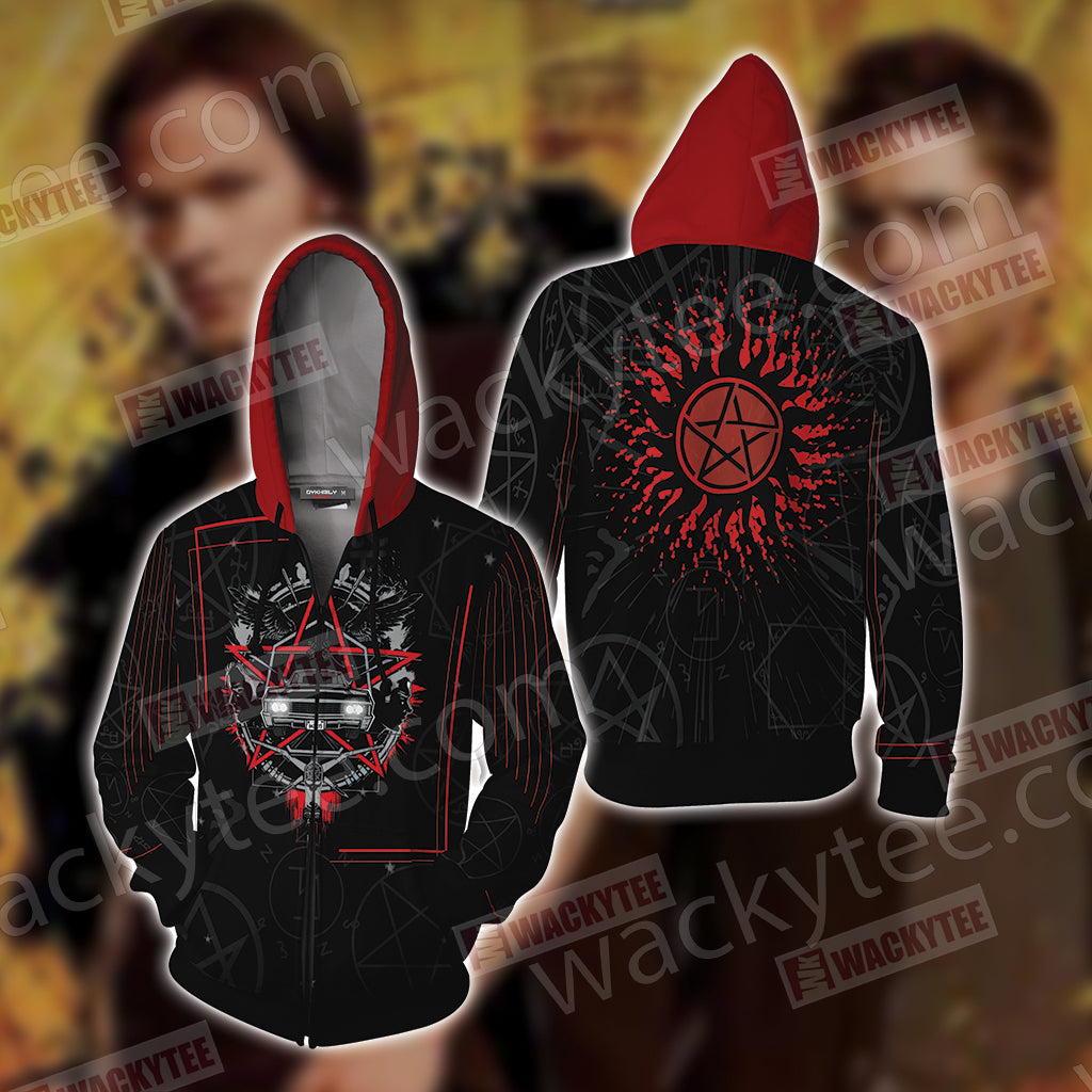 Supernatural Unisex 3D T-shirt Zip Hoodie