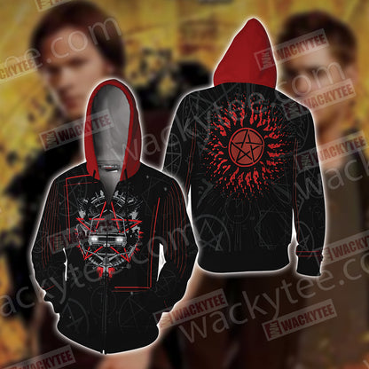 Supernatural Unisex 3D T-shirt Zip Hoodie
