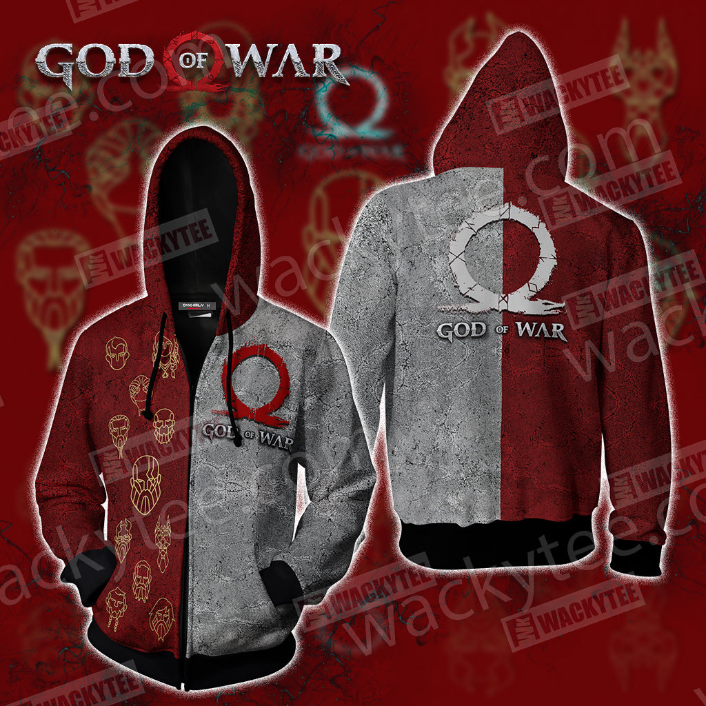 God Of War Symbol New Look Unisex 3D T-shirt Zip Hoodie