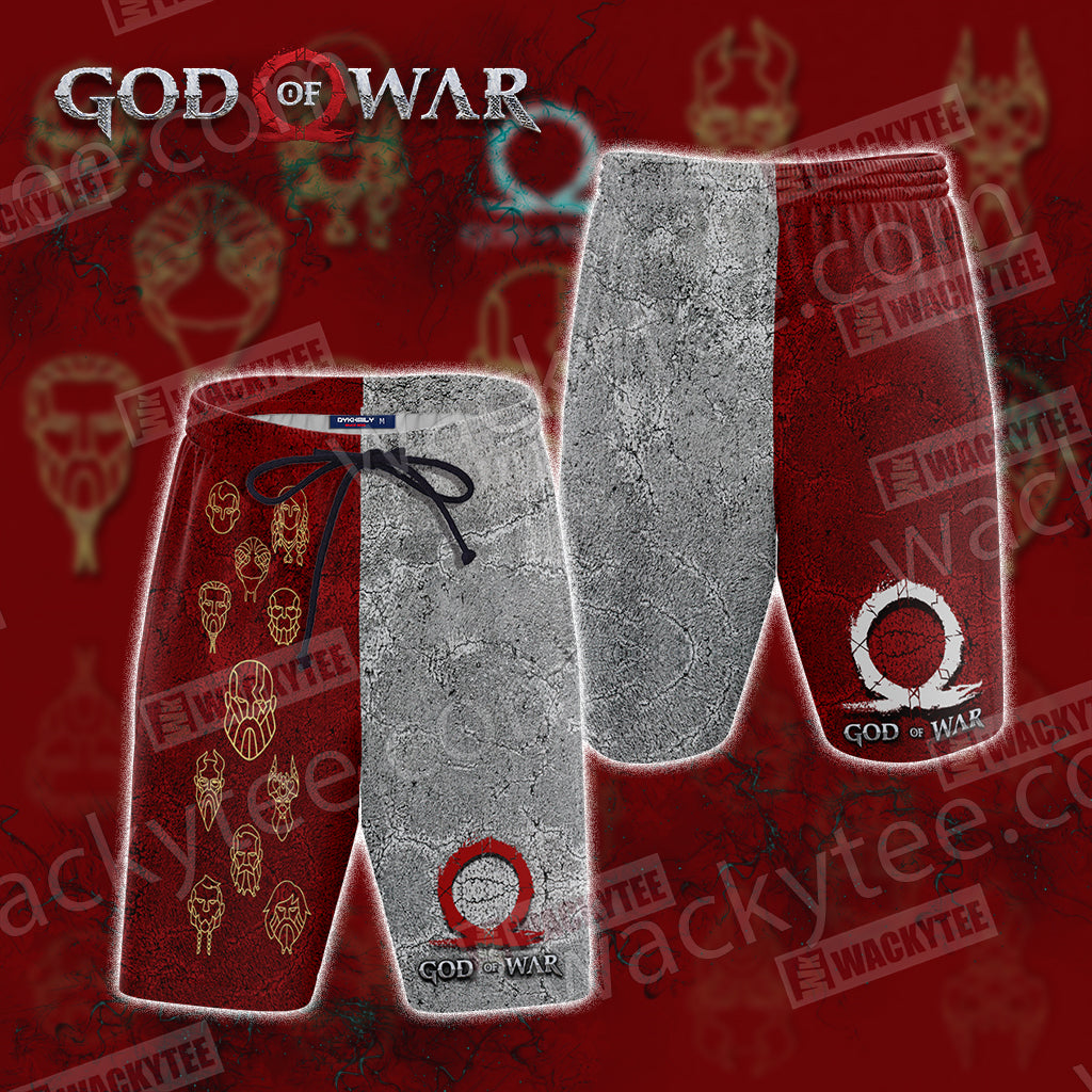 God Of War Symbol New Look Unisex 3D T-shirt Beach Shorts