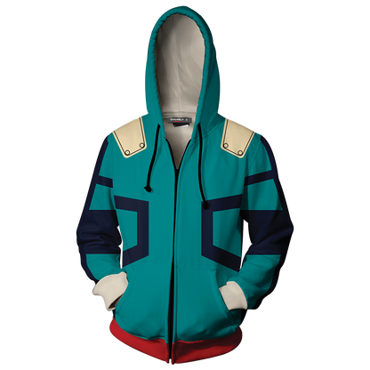 Boku No Hero Academia Izuku Midoriya Cosplay Zip Up Hoodie Jacket