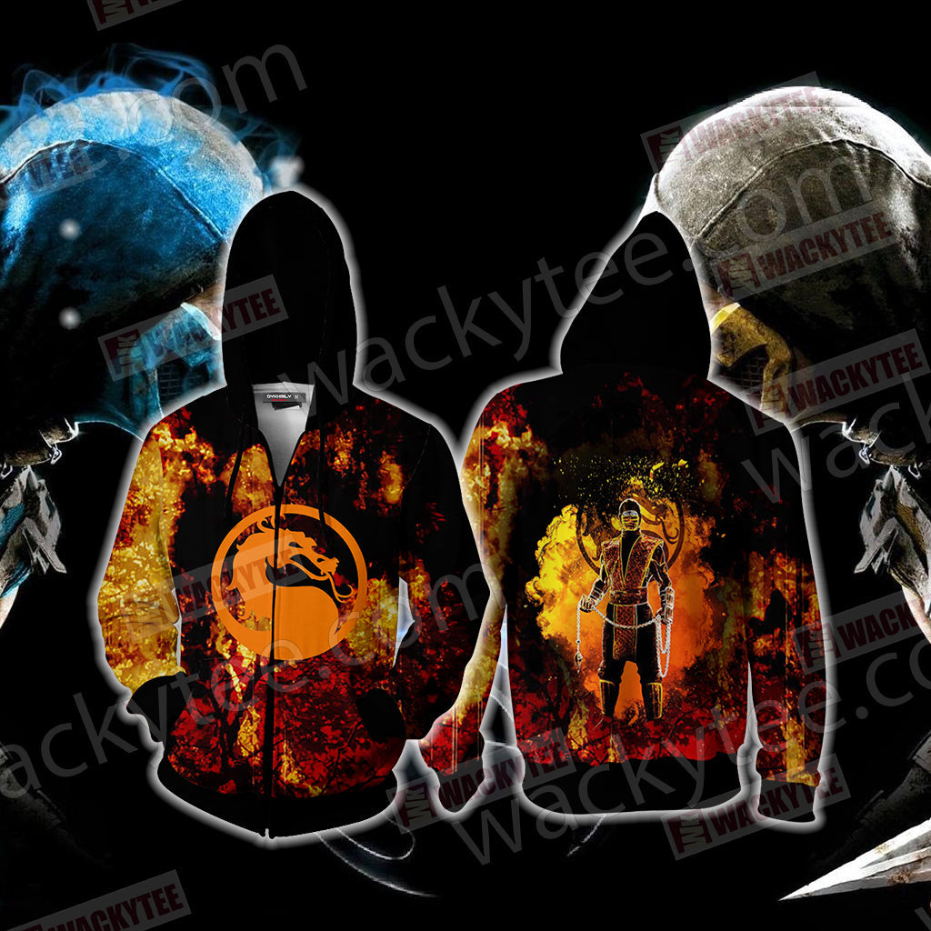 Mortal Kombat Scorpion New Version Unisex 3D T-shirt Zip Hoodie