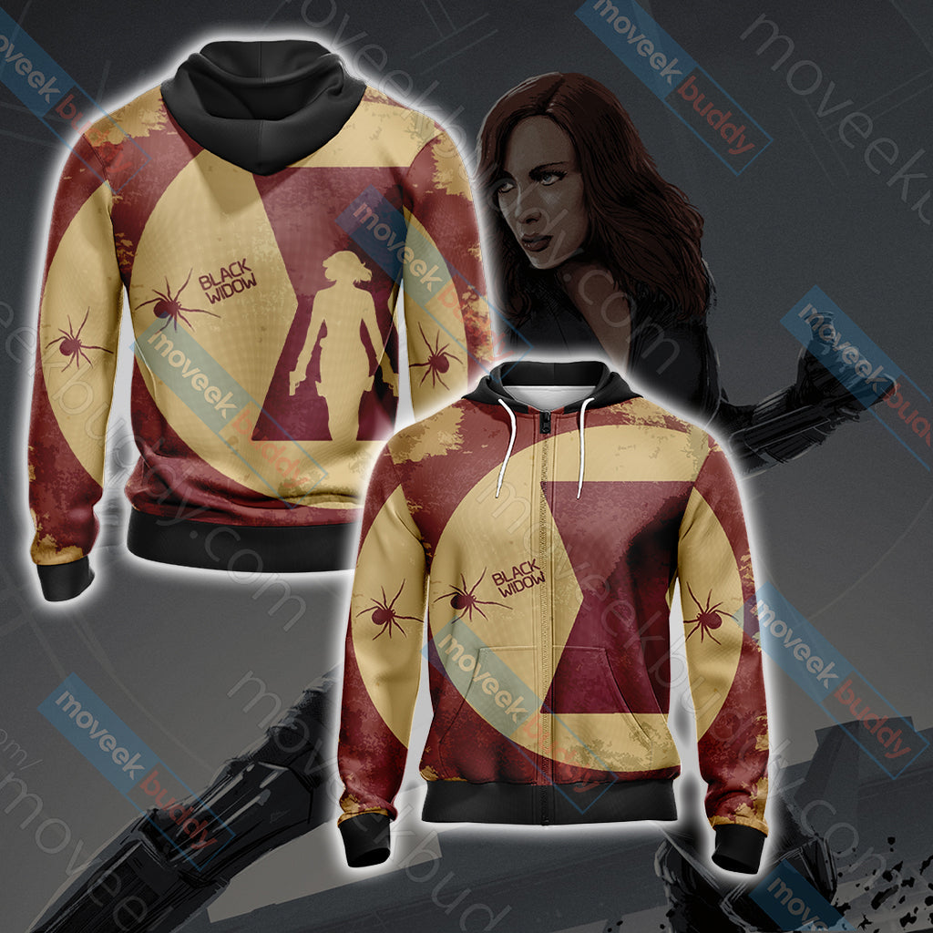 Black Widow Unisex 3D T-shirt Zip Hoodie XS 