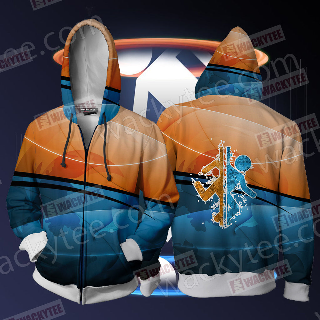 Portal Unisex 3D T-shirt Zip Hoodie
