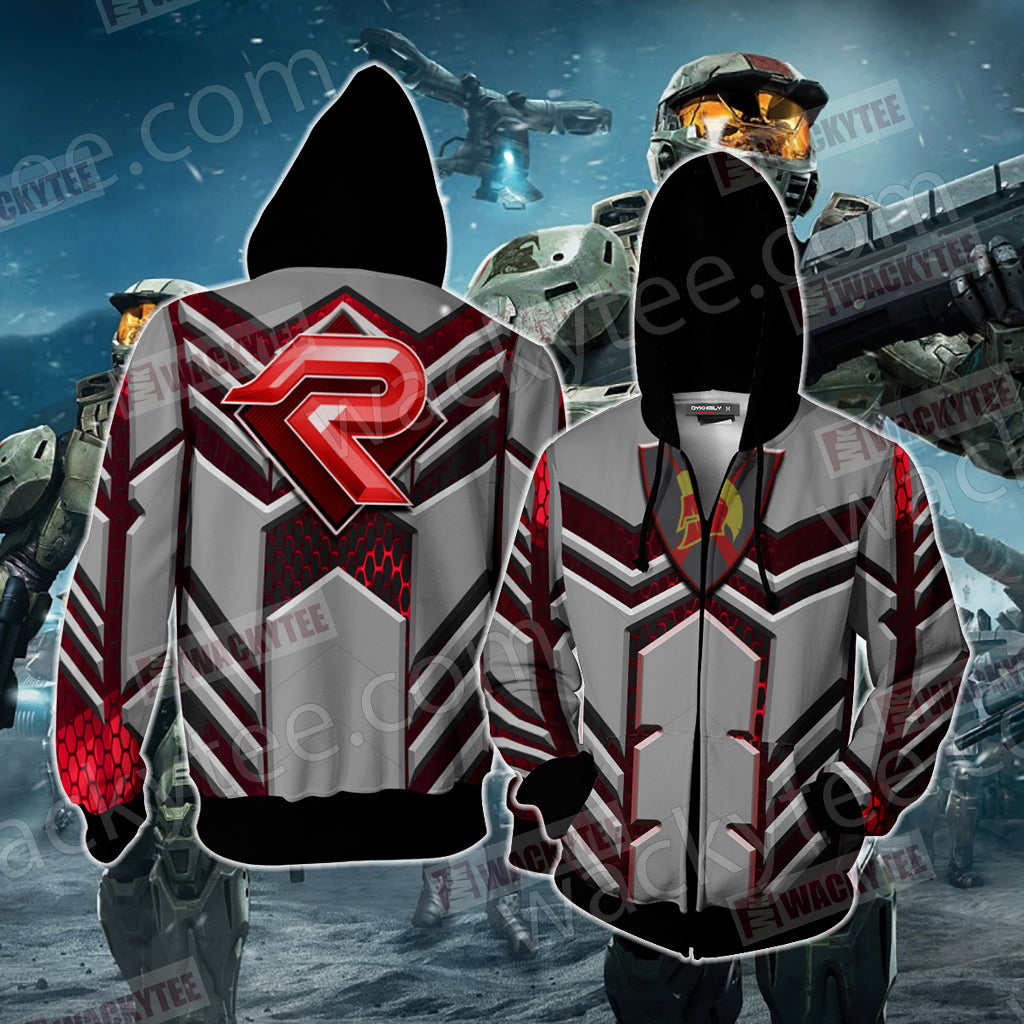 Halo - Red Team Unisex 3D T-shirt Zip Hoodie