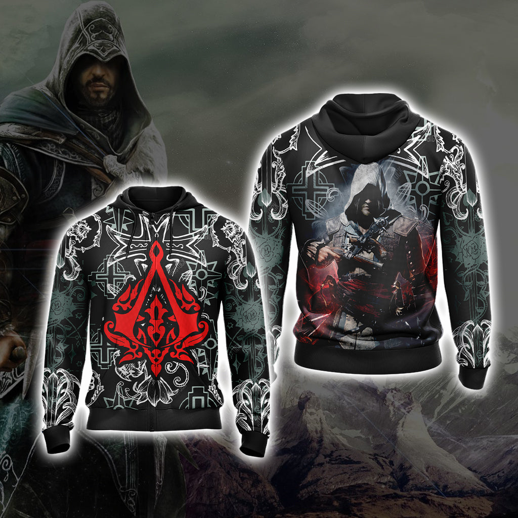 Assassin's Creed Unisex 3D T-shirt Zip Hoodie