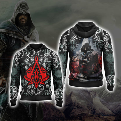 Assassin's Creed Unisex 3D T-shirt Zip Hoodie