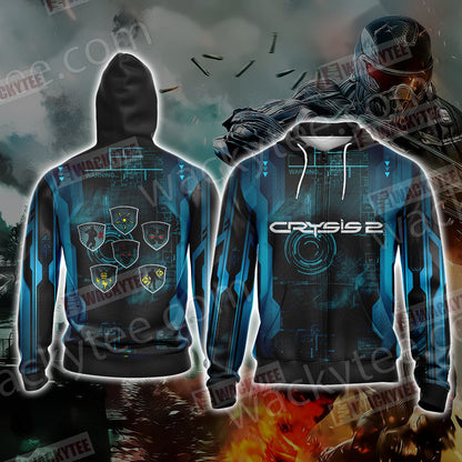 Crysis 2 Video Game Unisex 3D T-shirt Zip Hoodie