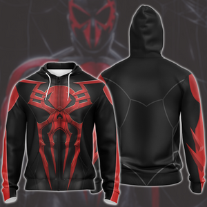 Spider-Man 2099 Black Suit Cosplay Video Game All Over Printed T-shirt Tank Top Zip Hoodie Pullover Hoodie Hawaiian Shirt Beach Shorts Joggers 1 Zip Hoodie S