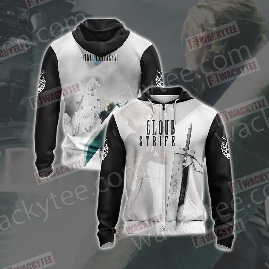 Final Fantasy VII - Cloud Strife Unisex 3D T-shirt Zip Hoodie