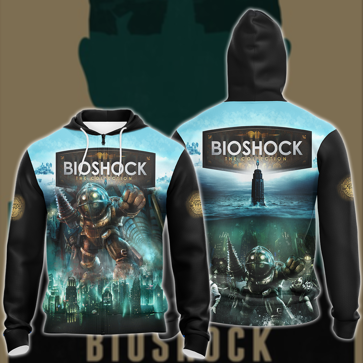 BioShock Video Game 3D All Over Printed T-shirt Tank Top Zip Hoodie Pullover Hoodie Hawaiian Shirt Beach Shorts Joggers Zip Hoodie
