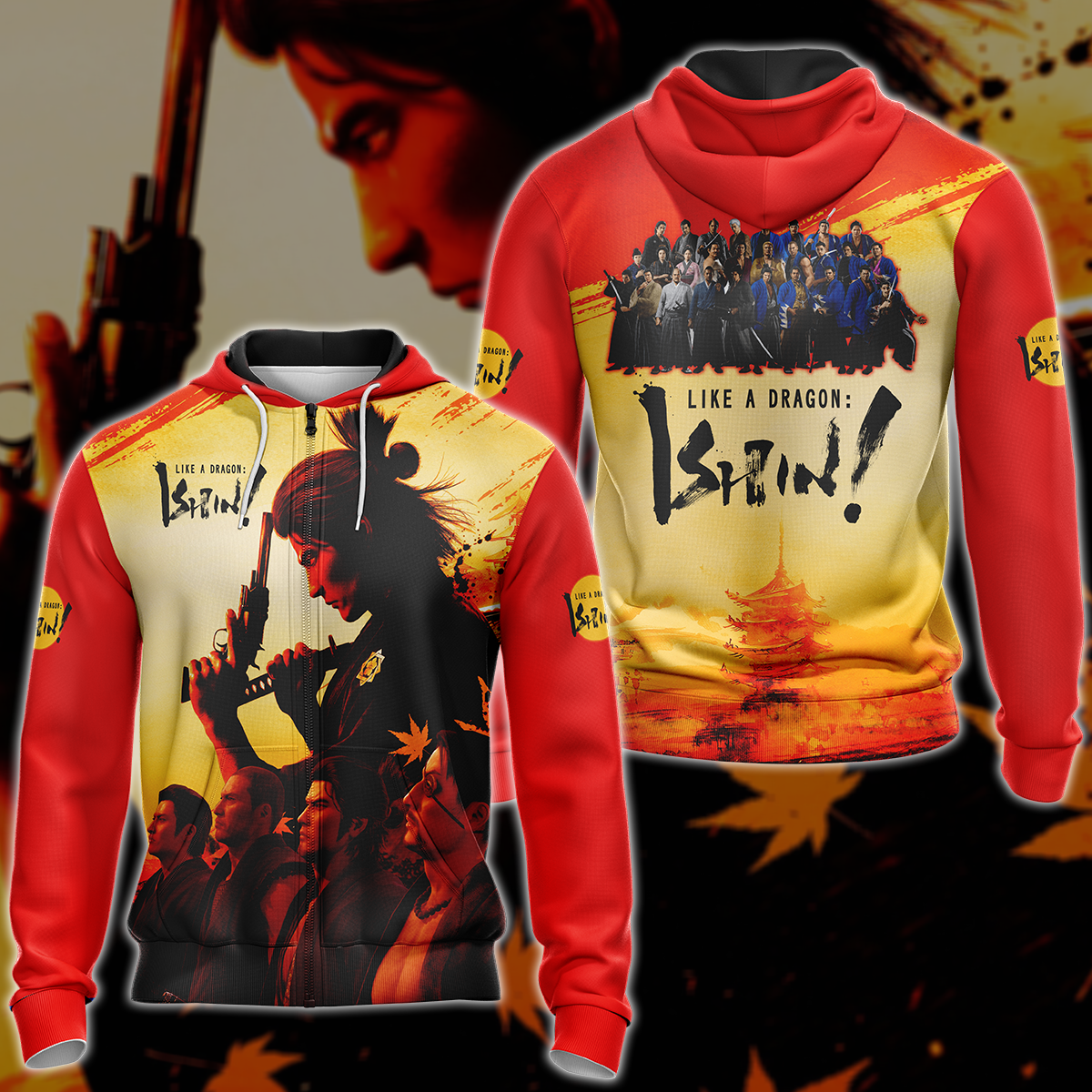 Like a Dragon: Ishin! Video Game 3D All Over Printed T-shirt Tank Top Zip Hoodie Pullover Hoodie Hawaiian Shirt Beach Shorts Jogger Zip Hoodie