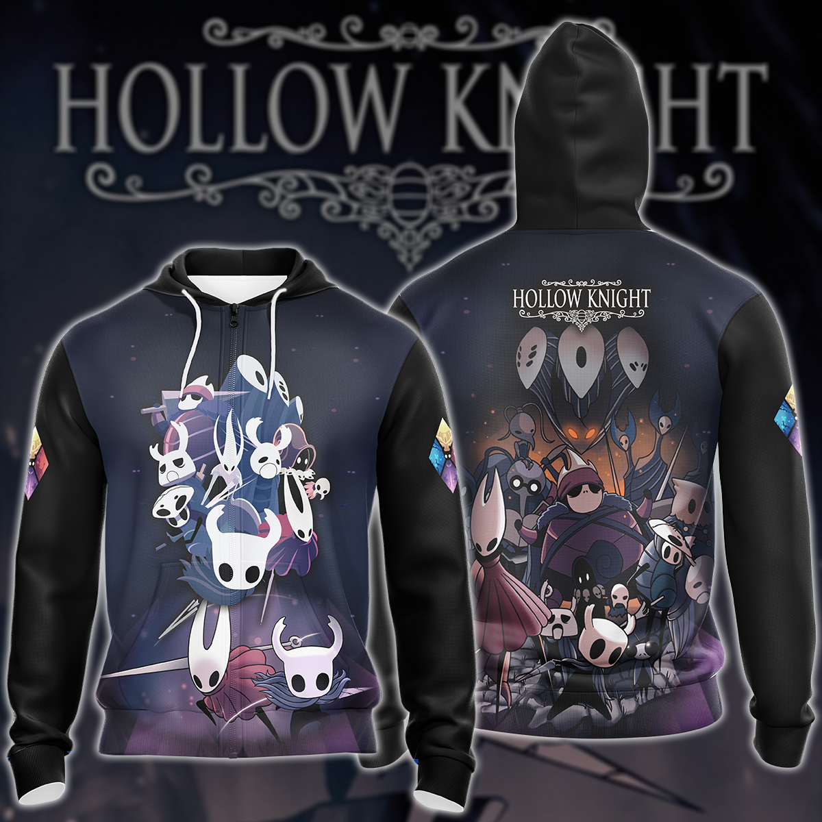 Hollow Knight Video Game 3D All Over Printed T-shirt Tank Top Zip Hoodie Pullover Hoodie Hawaiian Shirt Beach Shorts Joggers Zip Hoodie