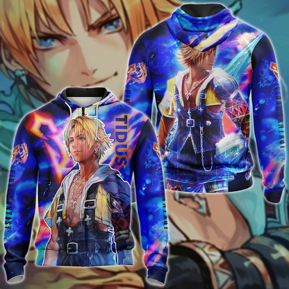 Final Fantasy X Tidus 3D All Over Print T-shirt Tank Top Zip Hoodie Pullover Hoodie Hawaiian Shirt Beach Shorts Jogger Zip Hoodie