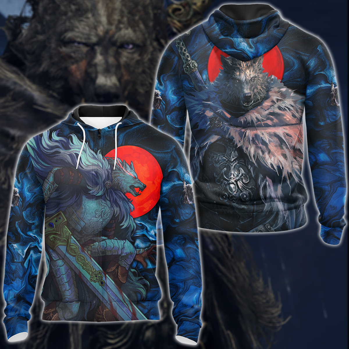 Elden Ring Blaidd Video Game 3D All Over Print T-shirt Tank Top Zip Hoodie Pullover Hoodie Hawaiian Shirt Beach Shorts Jogger Zip Hoodie