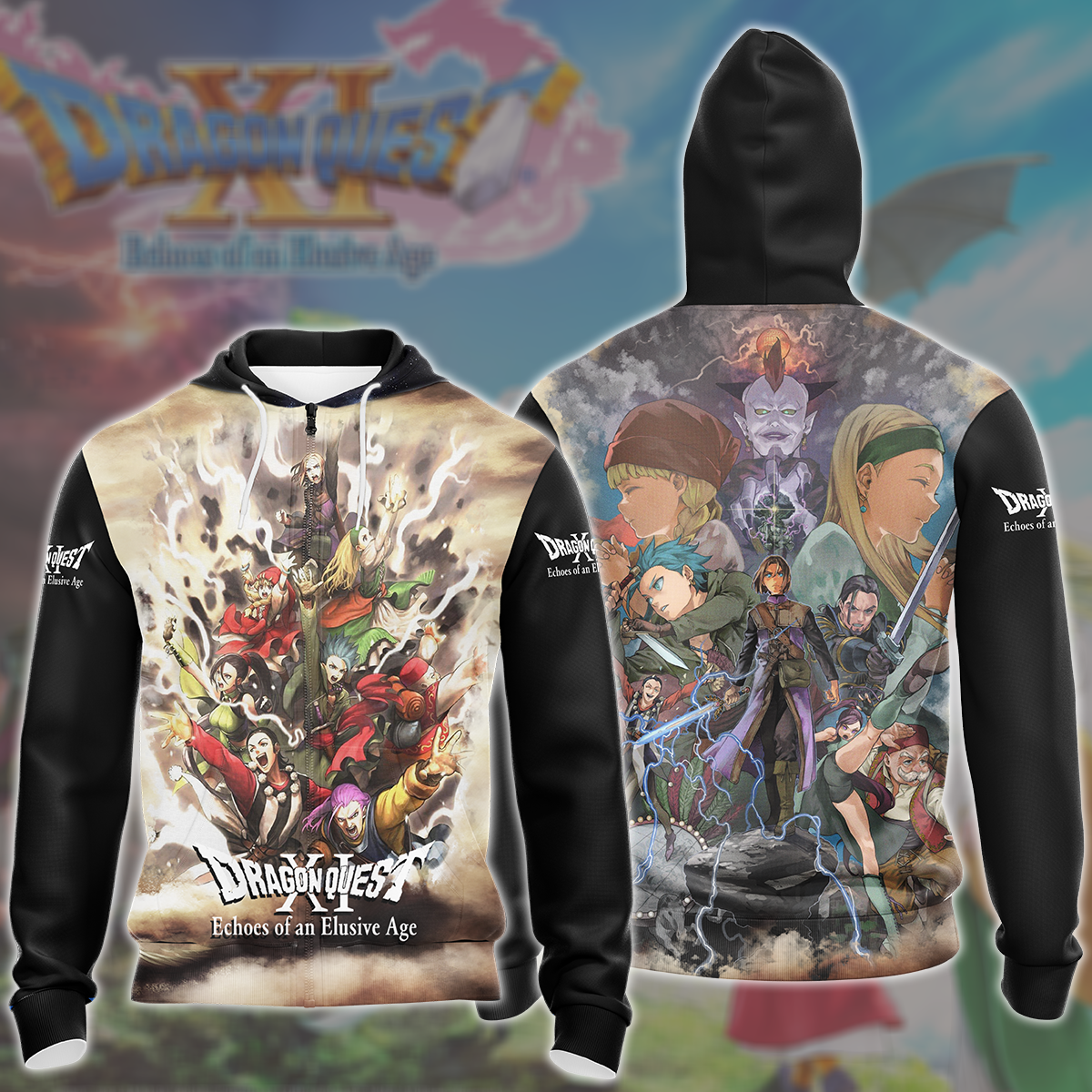 Dragon Quest XI: Echoes of an Elusive Age Video Game All Over Printed T-shirt Tank Top Zip Hoodie Pullover Hoodie Hawaiian Shirt Beach Shorts Joggers Zip Hoodie