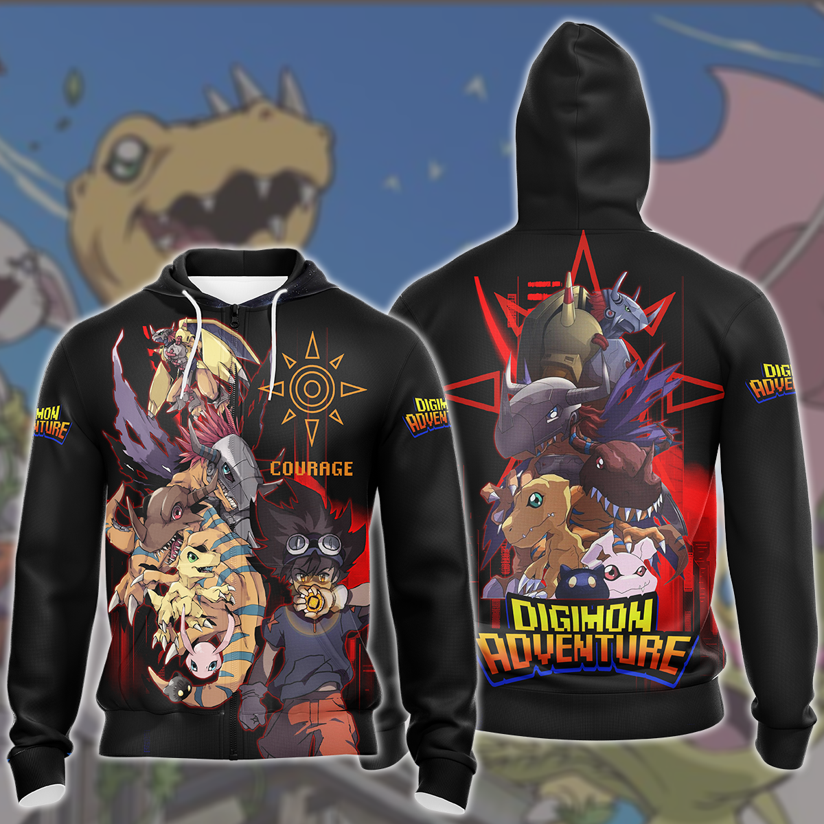 Digimon Video Game All Over Printed T-shirt Tank Top Zip Hoodie Pullover Hoodie Hawaiian Shirt Beach Shorts Joggers Zip Hoodie