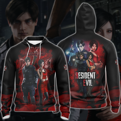 Resident Evil: Ada Wong & Leon Kennedy Video Game 3D All Over Printed T-shirt Tank Top Zip Hoodie Pullover Hoodie Hawaiian Shirt Beach Shorts Jogger Zip Hoodie