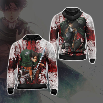 Attack on Titan - Levi Unisex 3D T-shirt Zip Hoodie
