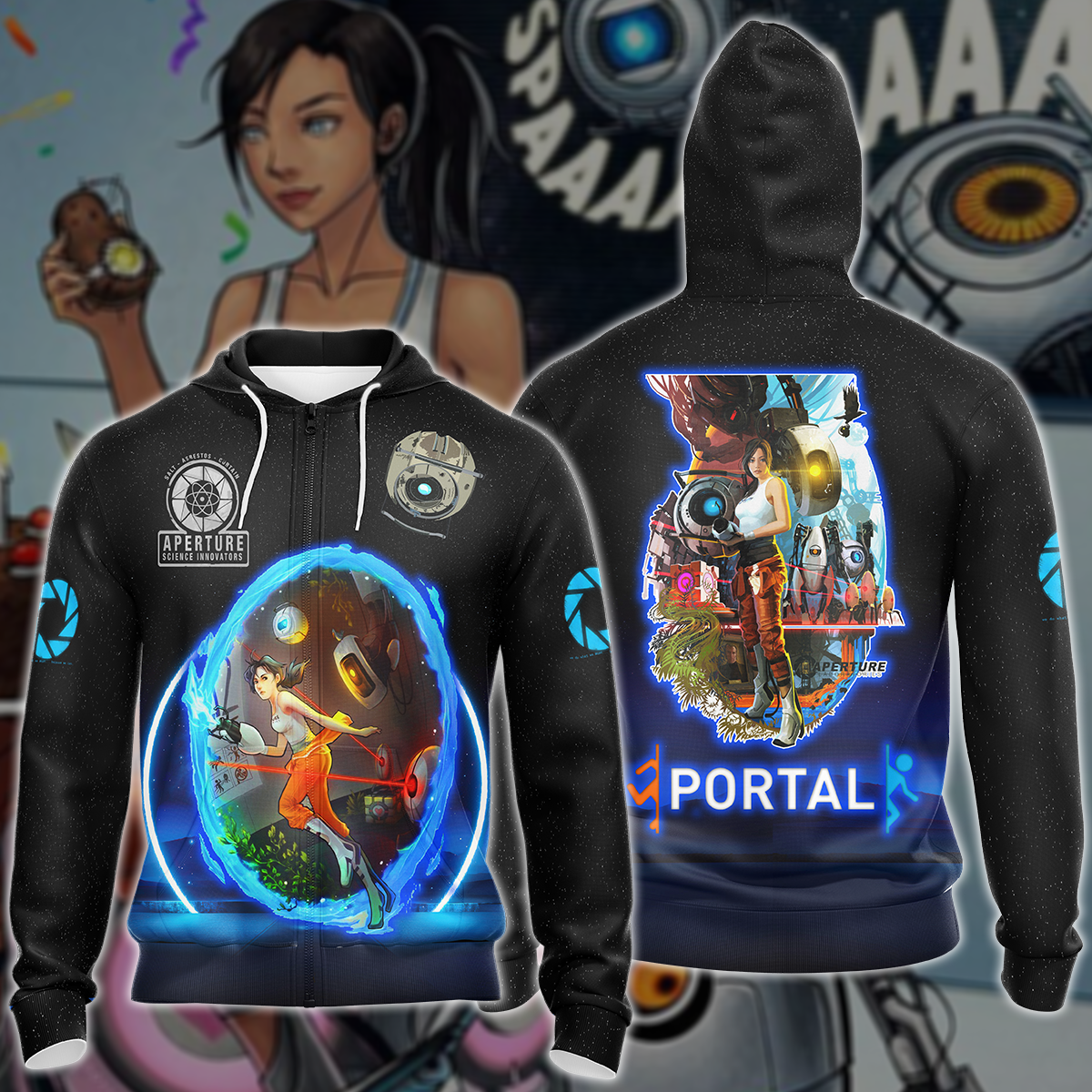 Portal Video Game 3D All Over Printed T-shirt Tank Top Zip Hoodie Pullover Hoodie Hawaiian Shirt Beach Shorts Jogger Zip Hoodie