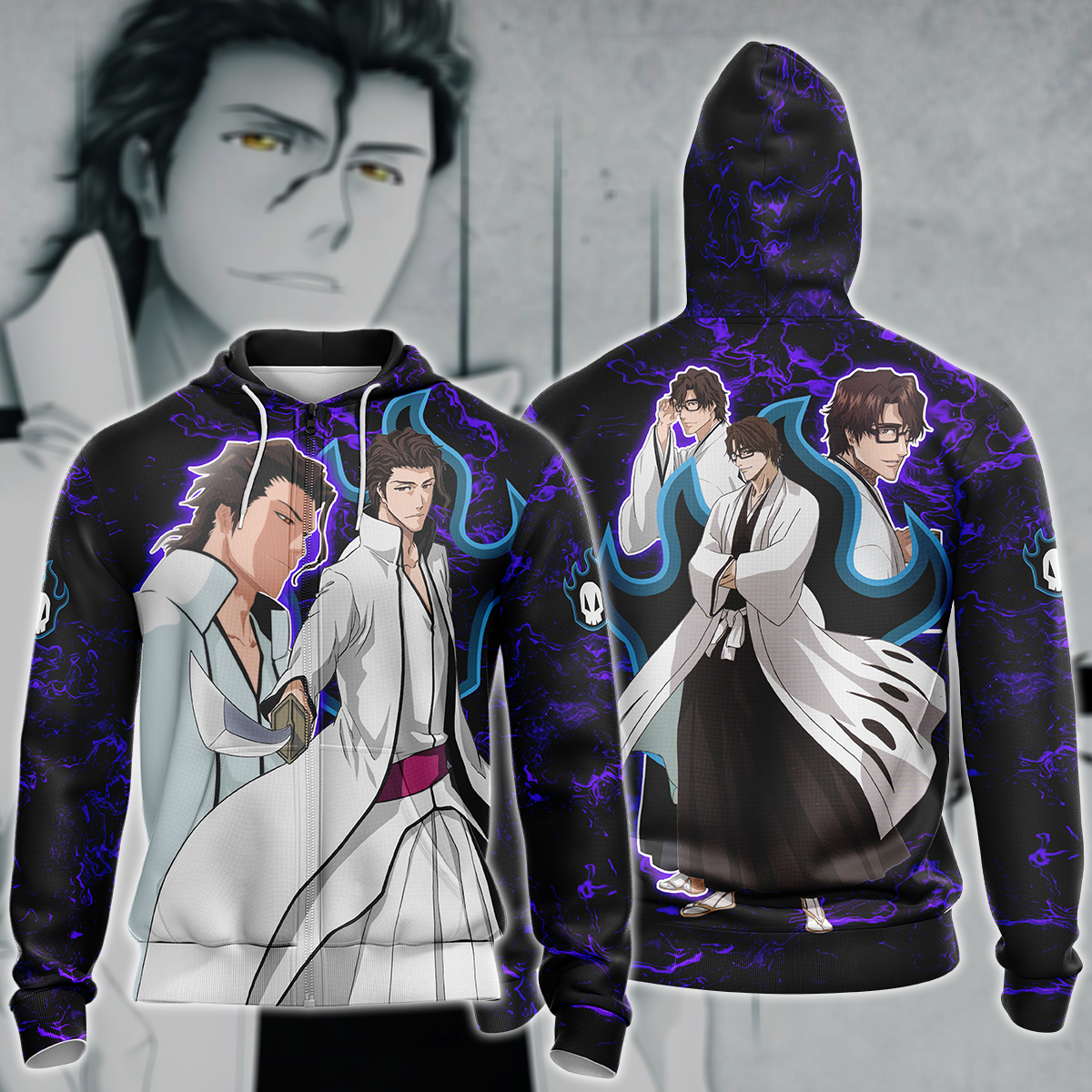 Bleach Sousuke Aizen Anime Manga 3D All Over Print T-shirt Tank Top Zip Hoodie Pullover Hoodie Hawaiian Shirt Beach Shorts Jogger Zip Hoodie