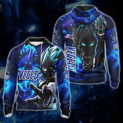 Dragon Ball Vegeta All Over Print T-shirt Tank Top Zip Hoodie Pullover Hoodie Hawaiian Shirt Zip Hoodie