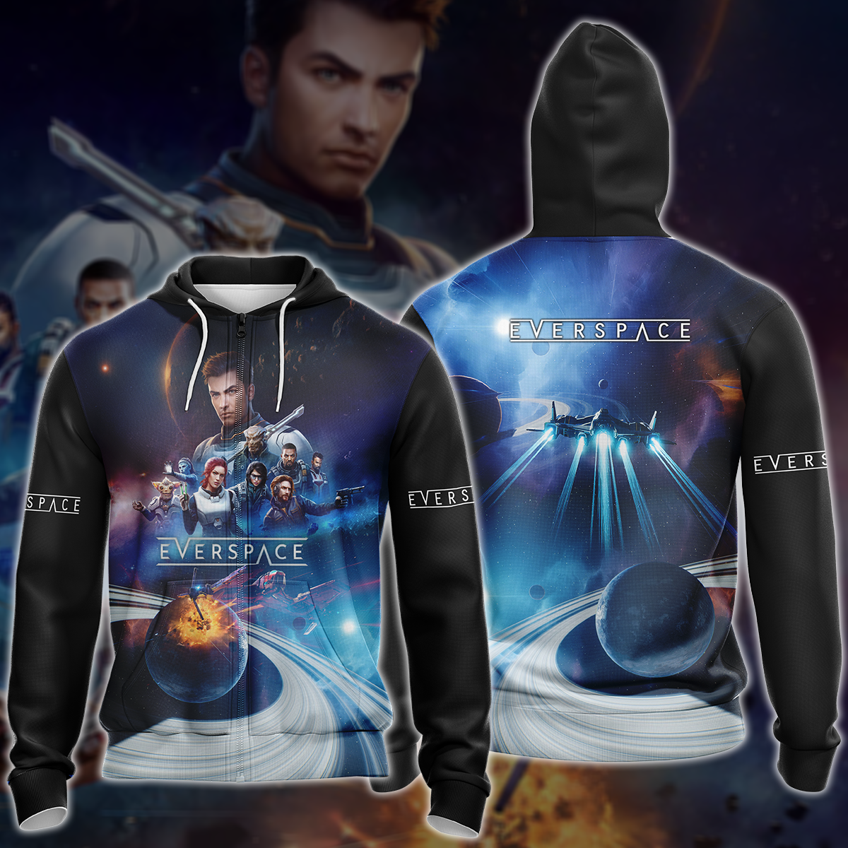Everspace 2 Video Game 3D All Over Printed T-shirt Tank Top Zip Hoodie Pullover Hoodie Hawaiian Shirt Beach Shorts Jogger Zip Hoodie