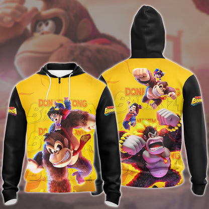 Donkey Kong Bananza Video Game All Over Printed T-shirt Tank Top Zip Hoodie Pullover Hoodie Hawaiian Shirt Beach Shorts Joggers Zip Hoodie
