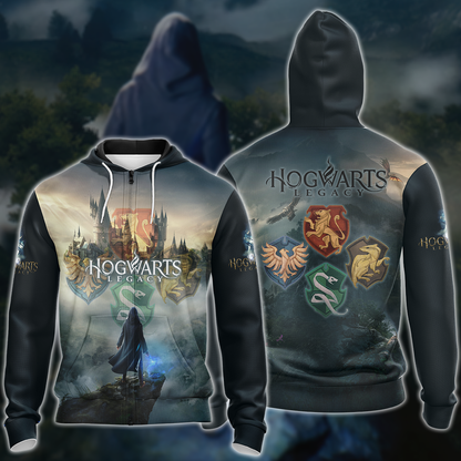 Hogwarts Legacy Video Game 3D All Over Printed T-shirt Tank Top Zip Hoodie Pullover Hoodie Hawaiian Shirt Beach Shorts Jogger Zip Hoodie