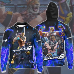 Tekken 8 King Video Game All Over Printed T-shirt Tank Top Zip Hoodie Pullover Hoodie Hawaiian Shirt Beach Shorts Joggers Zip Hoodie S 