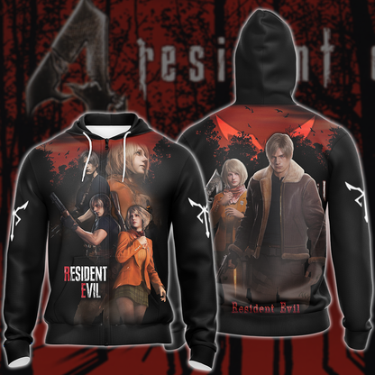 Resident Evil: Leon & Ashley Video Game 3D All Over Printed T-shirt Tank Top Zip Hoodie Pullover Hoodie Hawaiian Shirt Beach Shorts Jogger Zip Hoodie