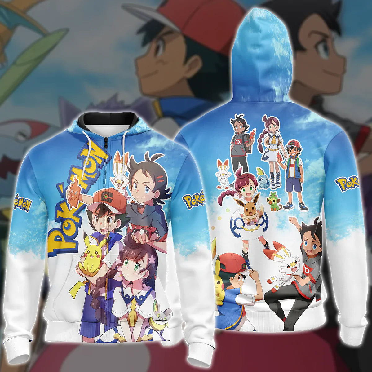 Pokemon Ash Ketchum Anime Manga 3D All Over Print T-shirt Tank Top Zip Hoodie Pullover Hoodie Hawaiian Shirt Beach Shorts Jogger Zip Hoodie
