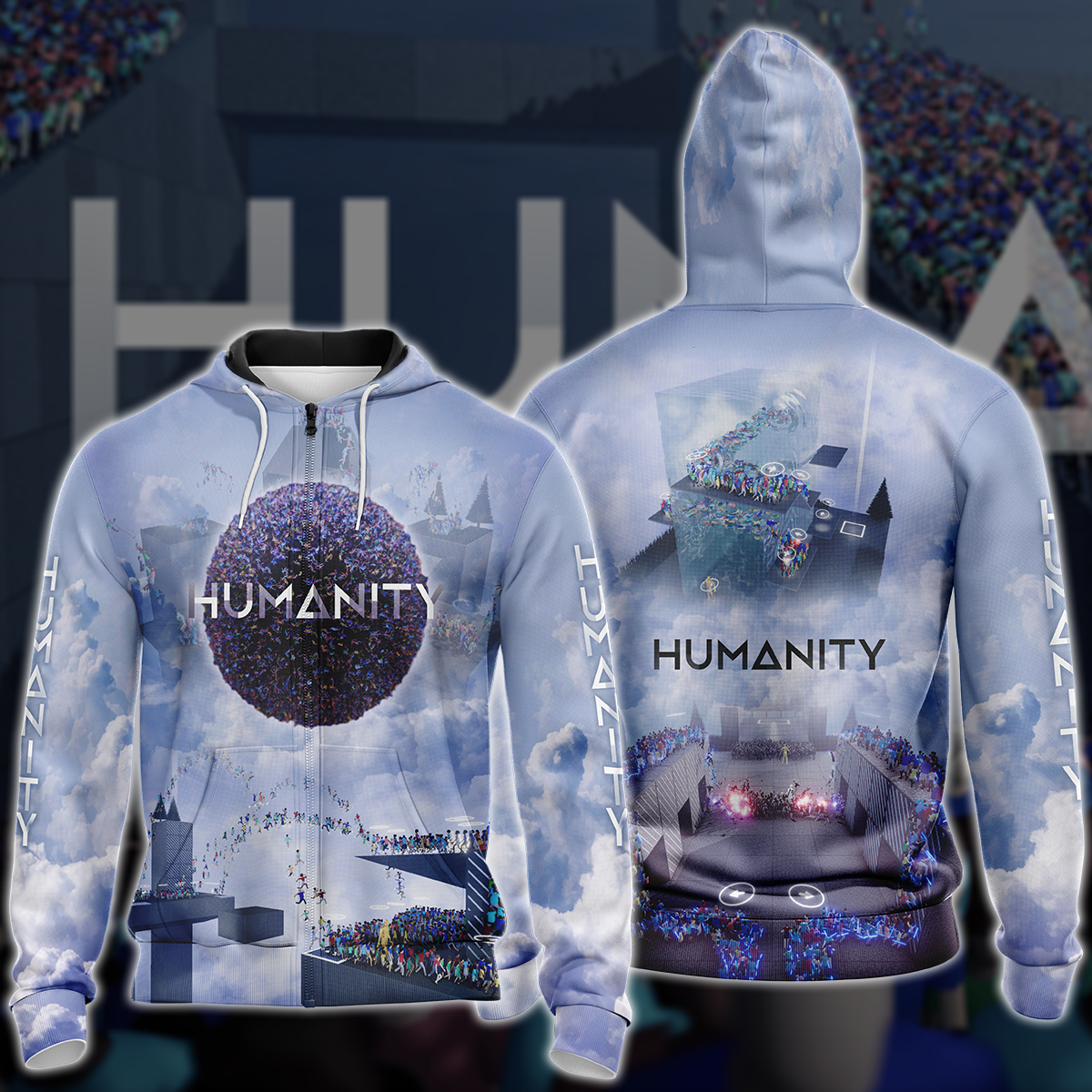 Humanity Video Game 3D All Over Printed T-shirt Tank Top Zip Hoodie Pullover Hoodie Hawaiian Shirt Beach Shorts Jogger Zip Hoodie