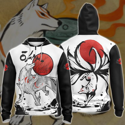 Okami Fox Video Game 3D All Over Printed T-shirt Tank Top Zip Hoodie Pullover Hoodie Hawaiian Shirt Beach Shorts Jogger Zip Hoodie