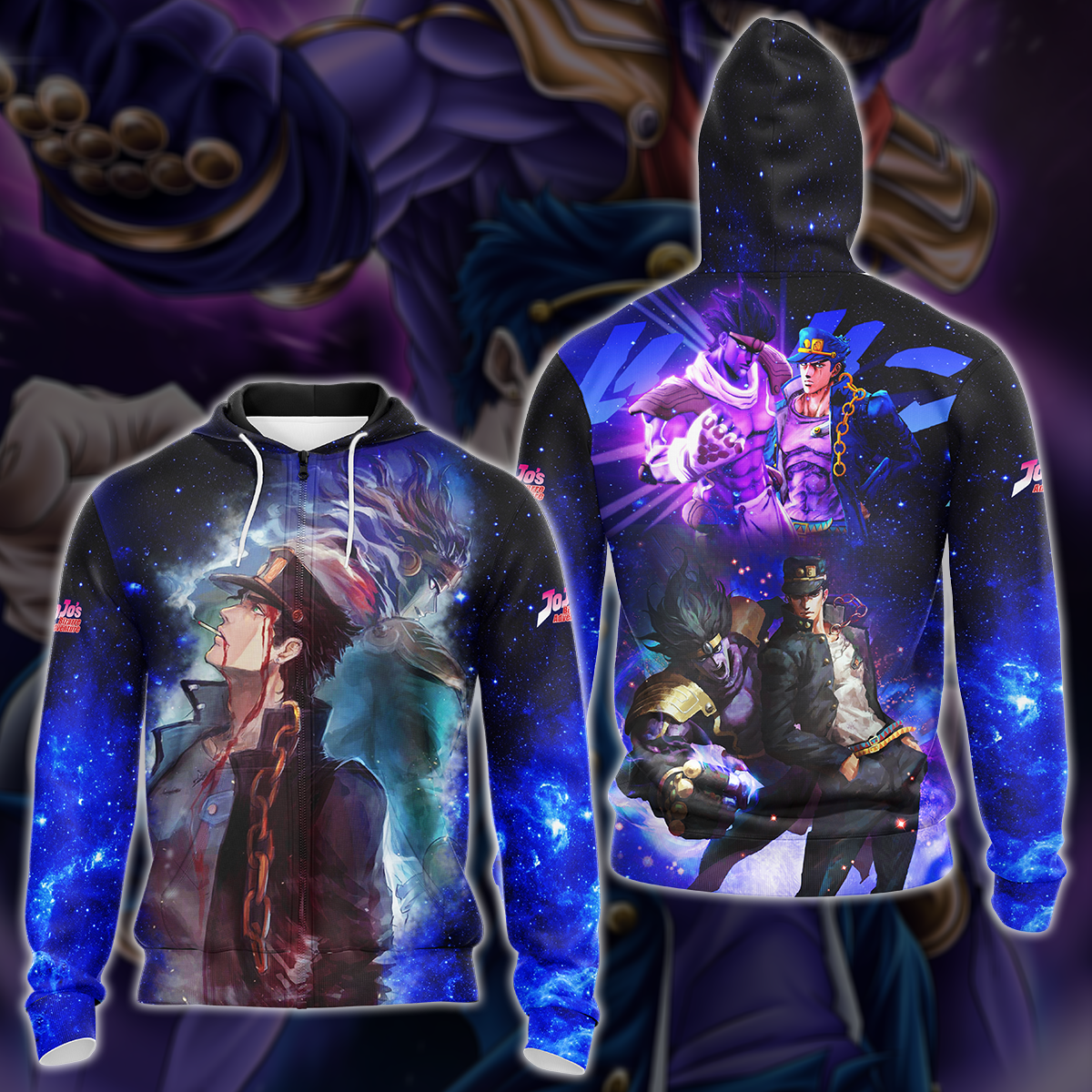JoJo's Bizarre Adventure Anime 3D All Over Print T-shirt Tank Top Zip Hoodie Pullover Hoodie Hawaiian Shirt Beach Shorts Jogger Zip Hoodie
