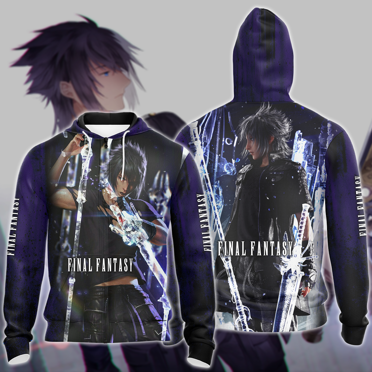 Final Fantasy XV Noctis Video Game 3D All Over Print T-shirt Tank Top Zip Hoodie Pullover Hoodie Hawaiian Shirt Beach Shorts Jogger Zip Hoodie