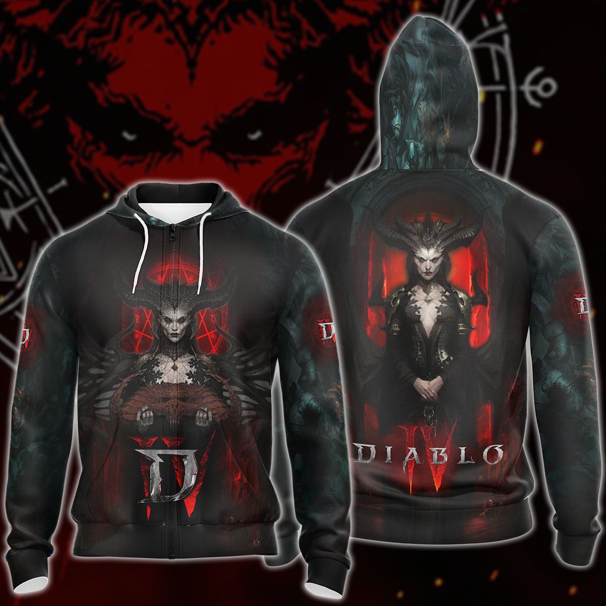 Diablo IV Video Game 3D All Over Printed T-shirt Tank Top Zip Hoodie Pullover Hoodie Hawaiian Shirt Beach Shorts Jogger Zip Hoodie