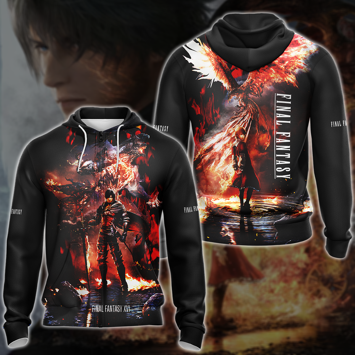 Final Fantasy XVI Video Game 3D All Over Printed T-shirt Tank Top Zip Hoodie Pullover Hoodie Hawaiian Shirt Beach Shorts Jogger Zip Hoodie