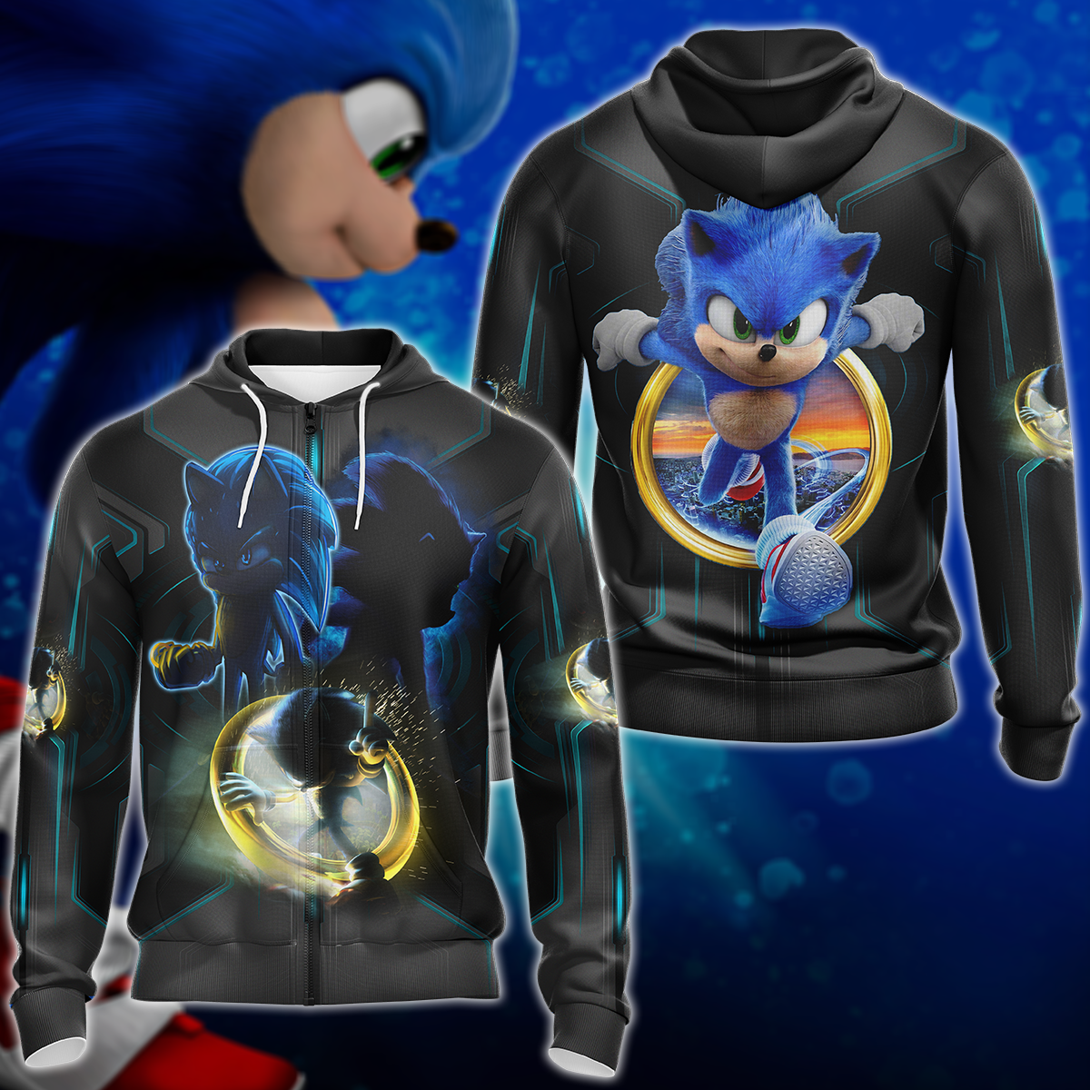 Sonic The Hedgehog Video Game 3D All Over Print T-shirt Tank Top Zip Hoodie Pullover Hoodie Hawaiian Shirt Beach Shorts Jogger Zip Hoodie