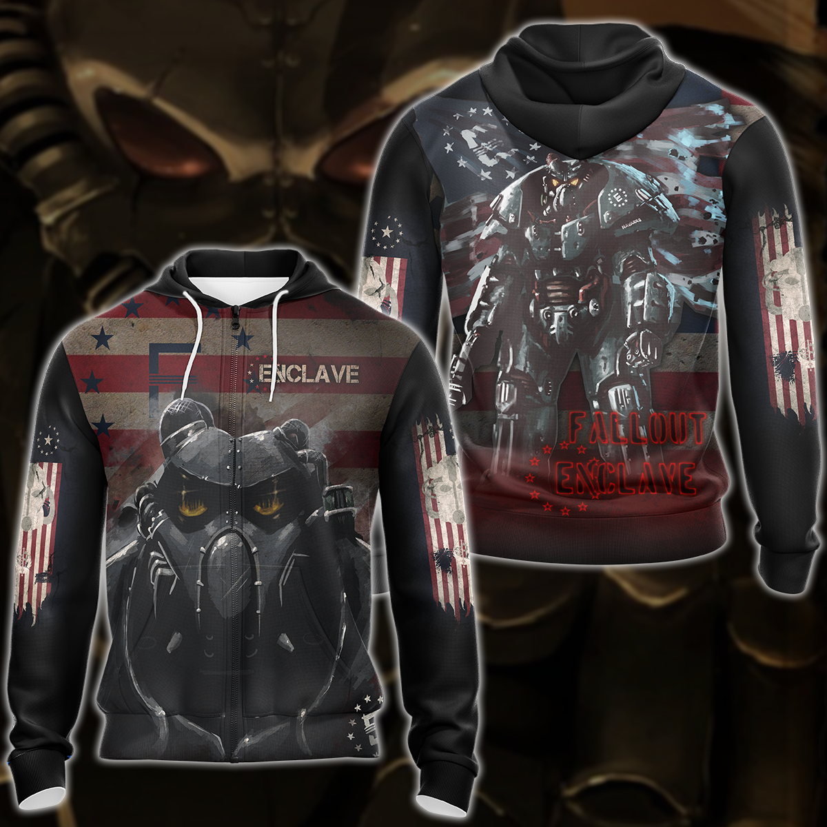 Fallout Enclave Video Game 3D All Over Printed T-shirt Tank Top Zip Hoodie Pullover Hoodie Hawaiian Shirt Beach Shorts Jogger Zip Hoodie