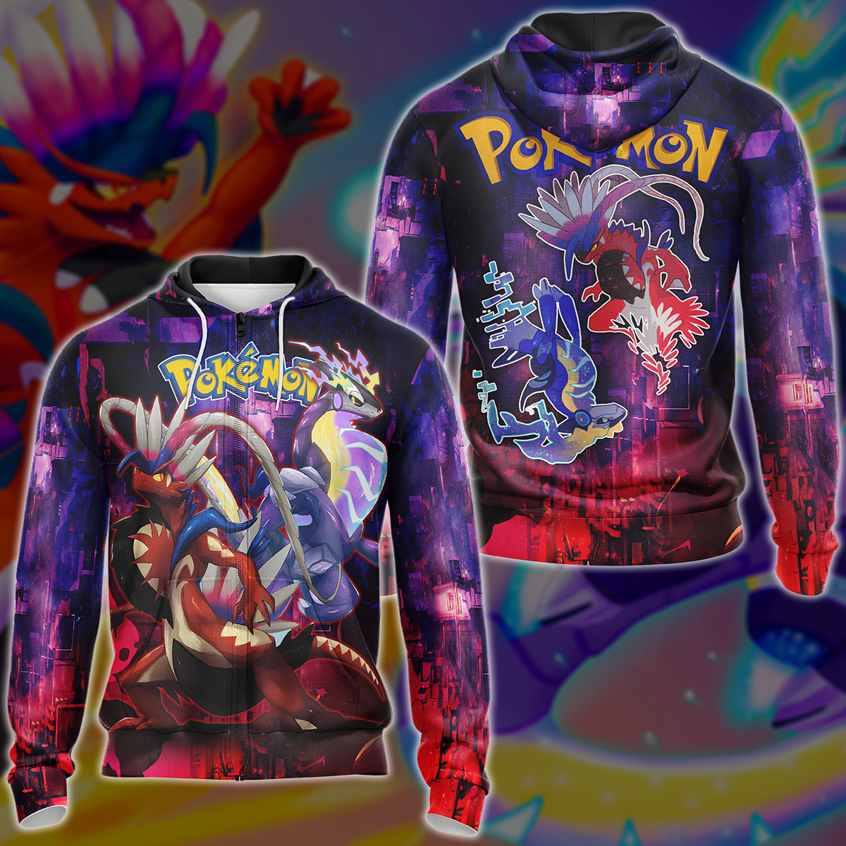 Pokemon Scarlet Violet Video Game 3D All Over Print T-shirt Tank Top Zip Hoodie Pullover Hoodie Hawaiian Shirt Beach Shorts Jogger Zip Hoodie