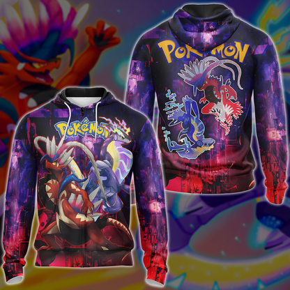 Pokemon Scarlet Violet Video Game 3D All Over Print T-shirt Tank Top Zip Hoodie Pullover Hoodie Hawaiian Shirt Beach Shorts Jogger Zip Hoodie