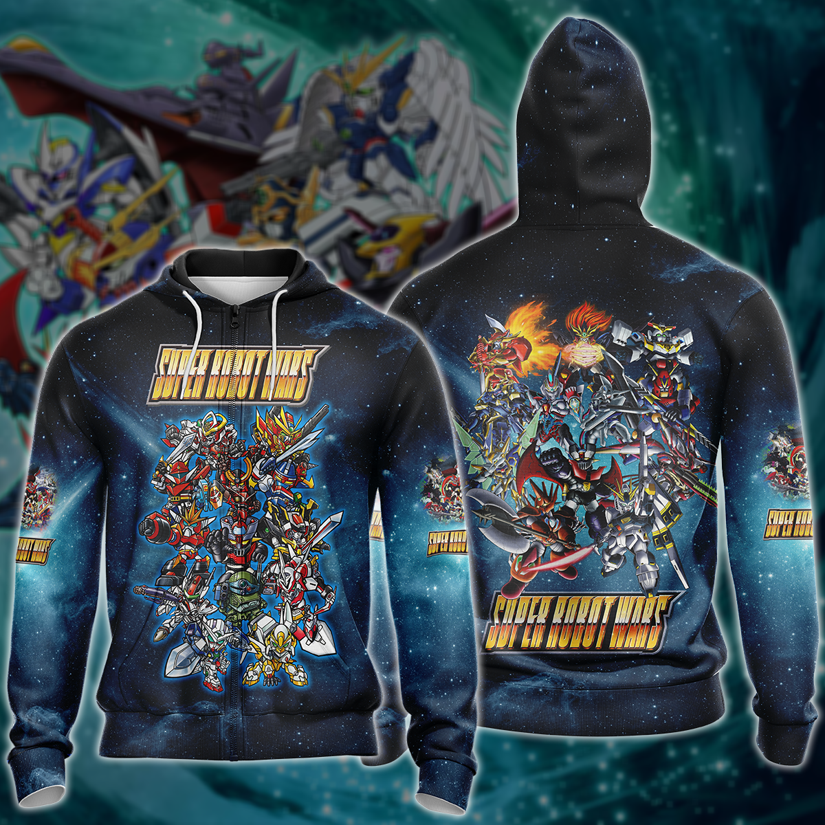 Super Robot Wars Video Game 3D All Over Printed T-shirt Tank Top Zip Hoodie Pullover Hoodie Hawaiian Shirt Beach Shorts Jogger Zip Hoodie