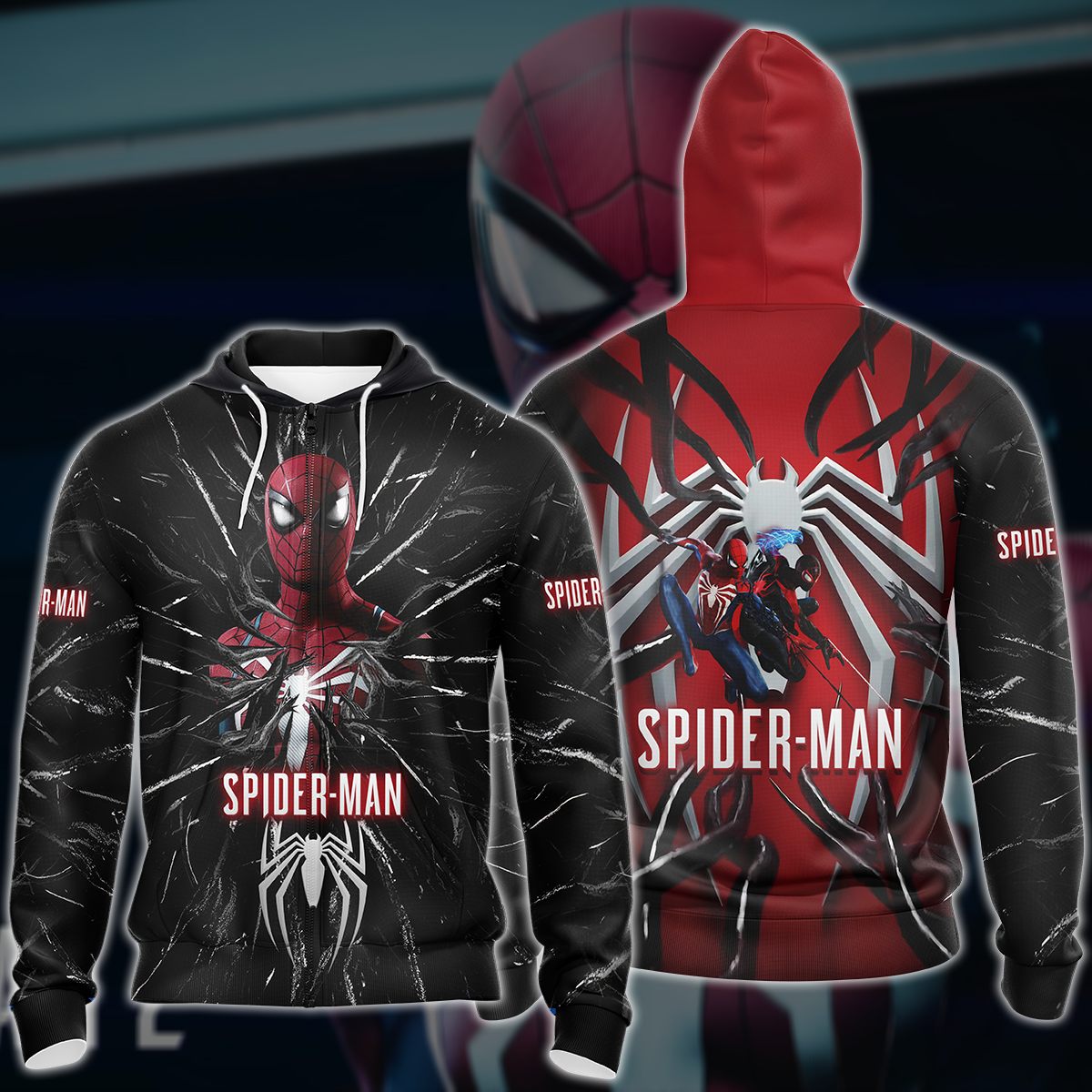 Spider-Man 2 Video Game All Over Printed T-shirt Tank Top Zip Hoodie Pullover Hoodie Hawaiian Shirt Beach Shorts Joggers Zip Hoodie