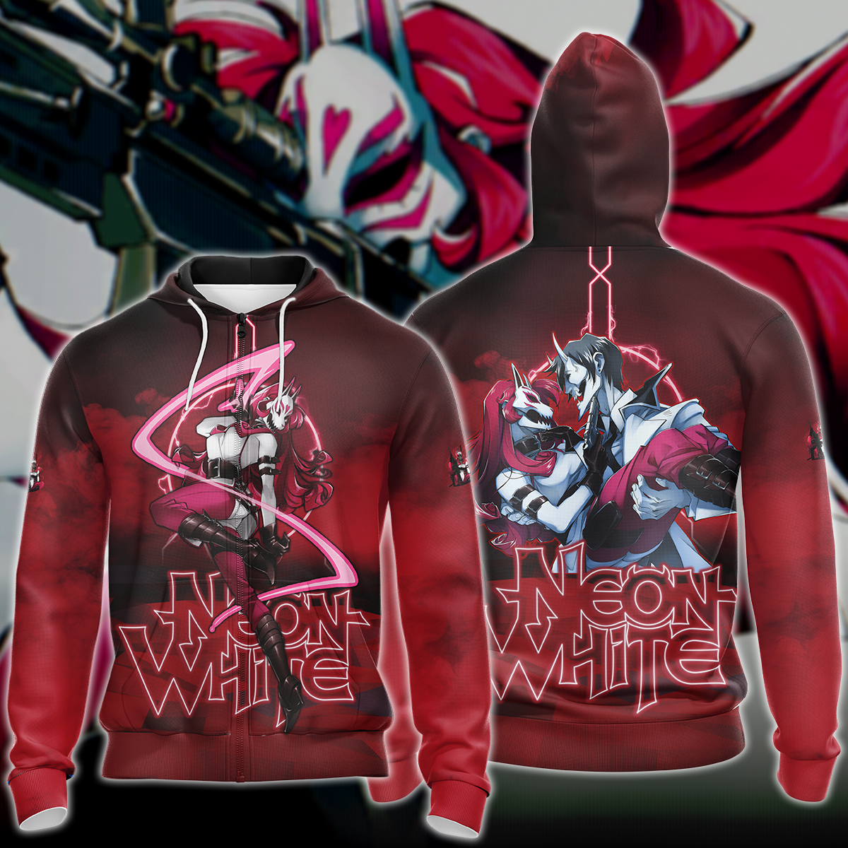 Neon White Video Game 3D All Over Print T-shirt Tank Top Zip Hoodie Pullover Hoodie Hawaiian Shirt Beach Shorts Jogger Zip Hoodie