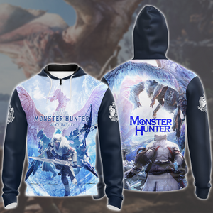 Monster Hunter: World Video Game All Over Printed T-shirt Tank Top Zip Hoodie Pullover Hoodie Hawaiian Shirt Beach Shorts Joggers Zip Hoodie S 