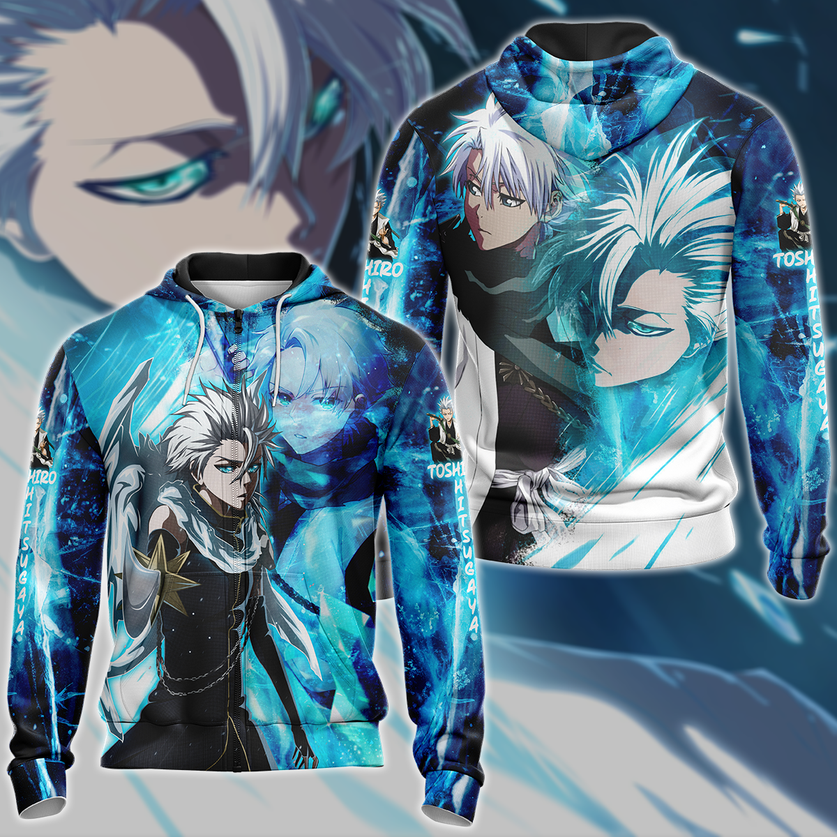 Bleach Toshiro Hitsugaya Anime Manga 3D All Over Print T-shirt Tank Top Zip Hoodie Pullover Hoodie Hawaiian Shirt Beach Shorts Jogger Zip Hoodie