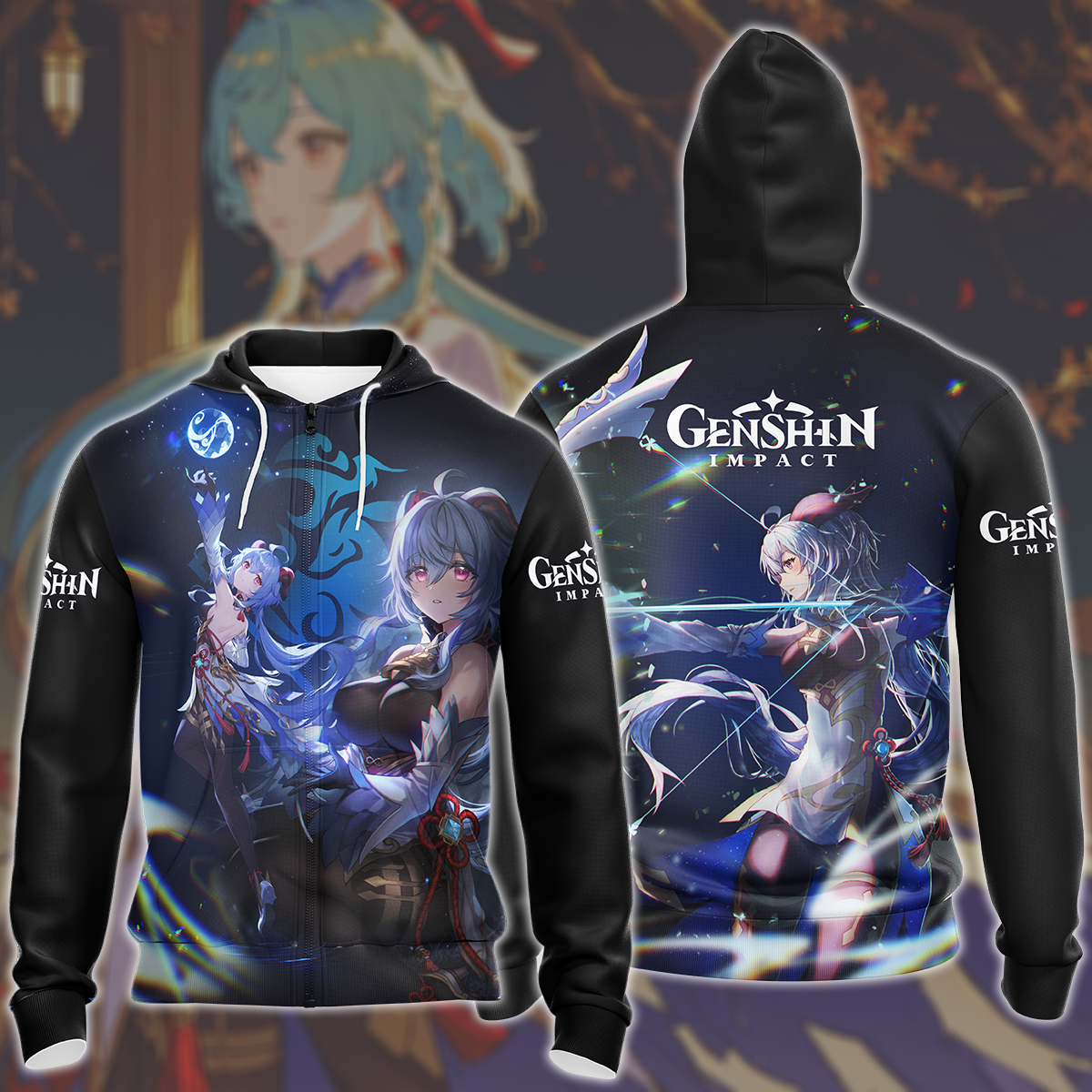 Genshin Impact Ganyu Video Game All Over Printed T-shirt Tank Top Zip Hoodie Pullover Hoodie Hawaiian Shirt Beach Shorts Joggers Zip Hoodie